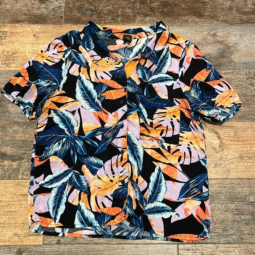 Xs Floral Print Hawaiian Shirt